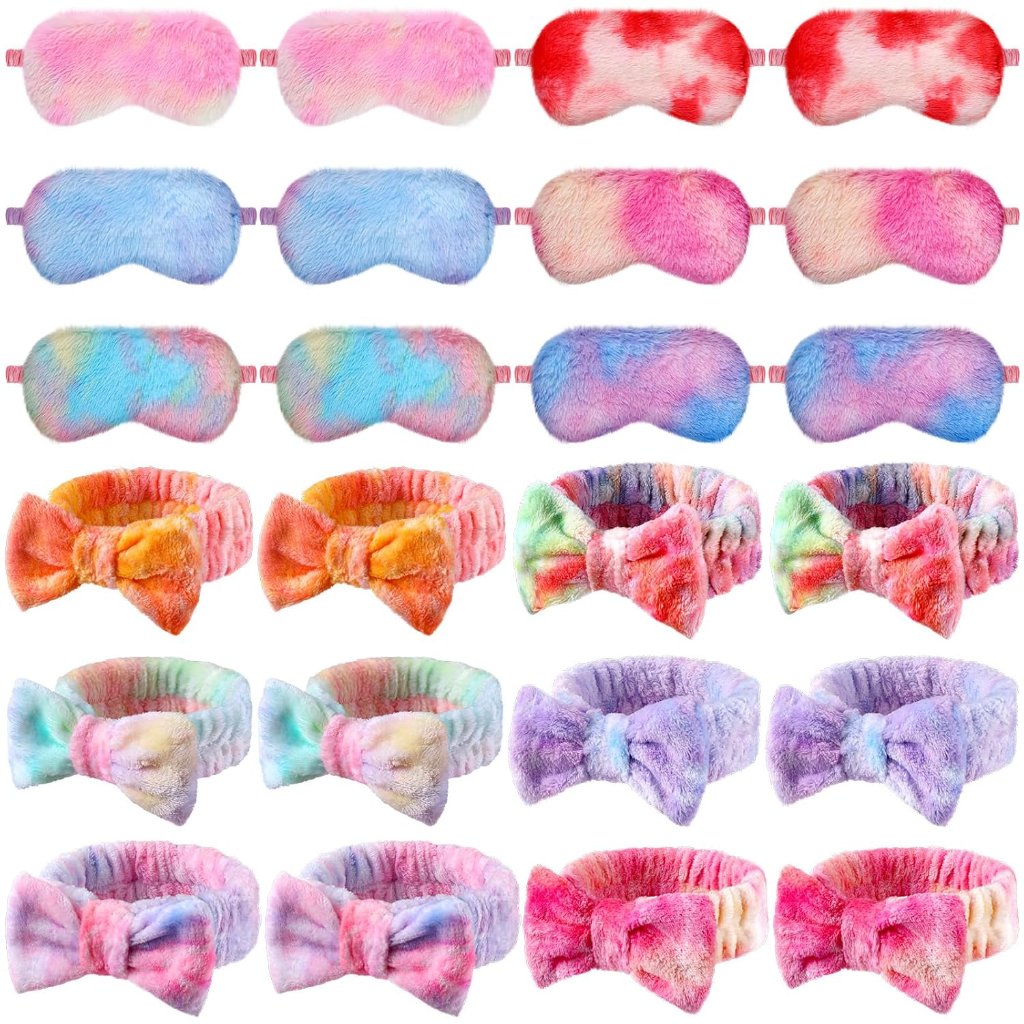 24 Pcs Spa Party Favors Sleepover Party Supplies For Women Soft Makeup Headband